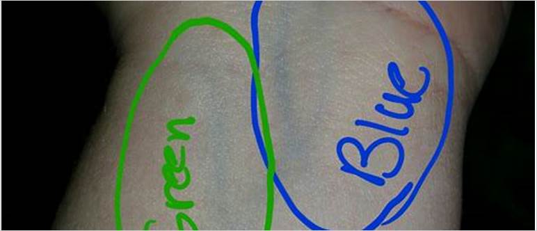 Green vs blue veins